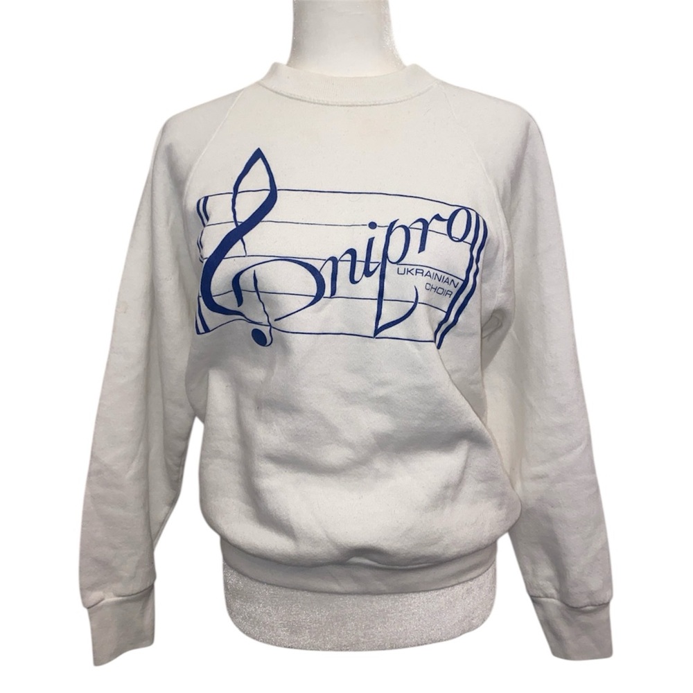 Vintage Ukrainian Choir Crewneck Music Note Graphic